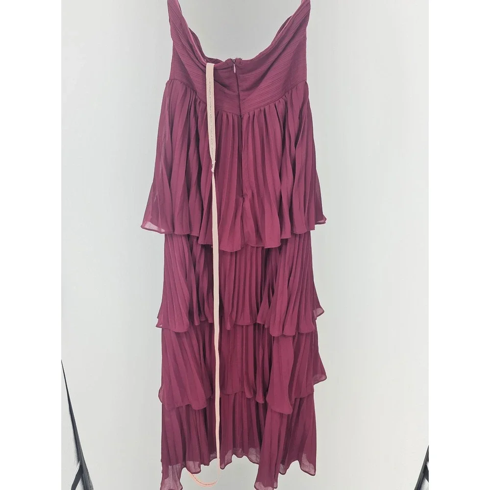 NWT Lulus Seriously Sensational Plum Purple Strapless Tiered Maxi Dress Large - Picture 7 of 8
